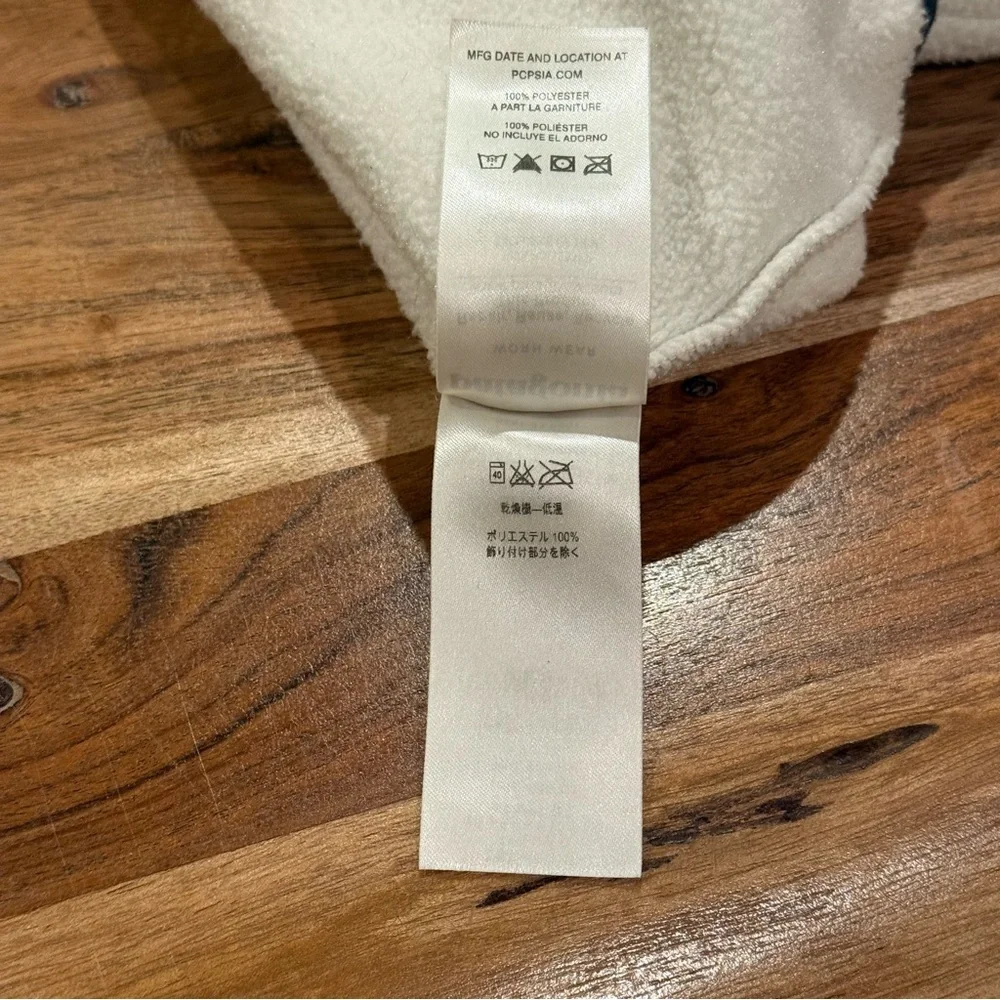 Patagonia Synchilla Two-Tone Fleece Pullover Light Gray & Cream Size M - Picture 9 of 10